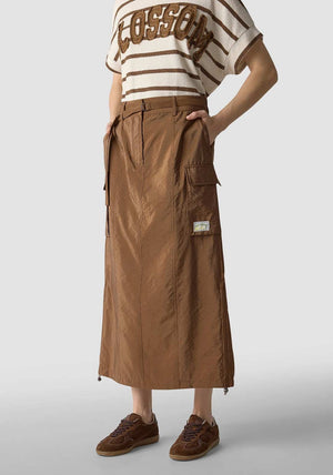Le Comte Long Cargo Skirt, Brown