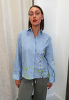 Le Comte Stripped Print Long Sleeve Shirt, Blue