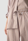 Le Comte Wide Leg Striped Trousers, Brown