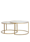 Light & Living Duarte Glass Coffee Table, Gold