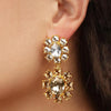 Dyrberg/Kern Lina Geo Floral Earrings, Yellow & Gold