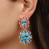 Dyrberg/Kern Lina Geo Floral Earrings, Blue & Gold
