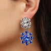 Dyrberg/Kern Lina Geo Floral Earrings, Blue & Silver