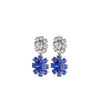 Dyrberg/Kern Lina Geo Floral Earrings, Blue & Silver