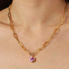 Dyrberg/Kern Lisanna Chain Link Necklace, Light Rose & Gold