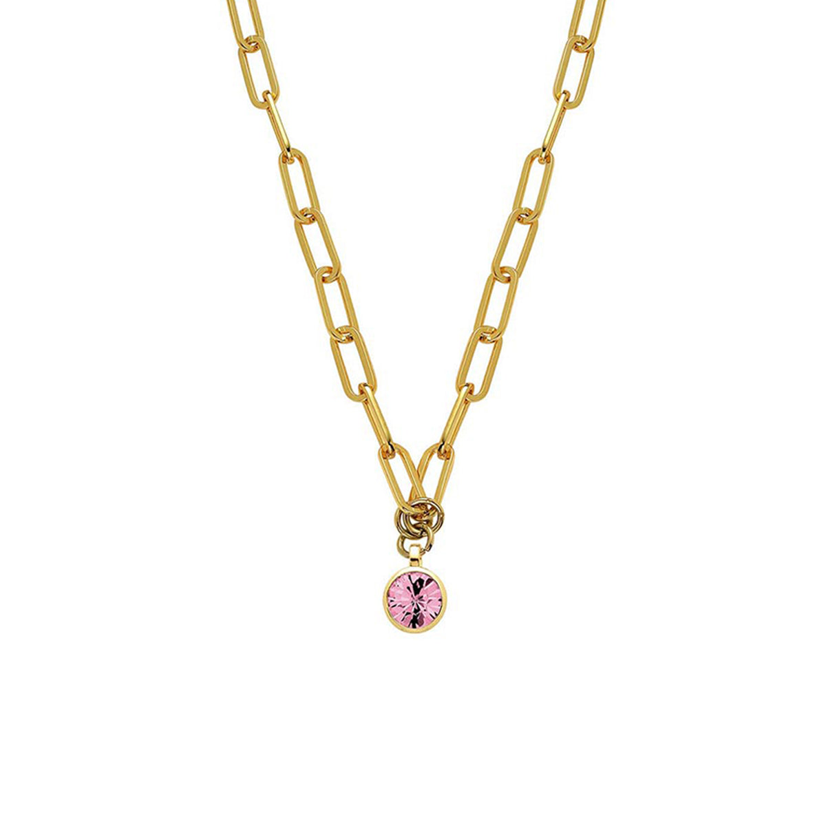 Dyrberg/Kern Lisanna Chain Link Necklace, Light Rose & Gold