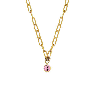Dyrberg/Kern Lisanna Chain Link Necklace, Light Rose & Gold