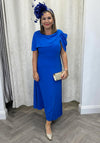 Lizabella Drape Shoulder Midi Dress, Blue