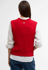 Barbour Womens Hartland Cable Knit Vest, Poppy Red