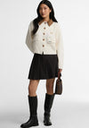 Barbour Alverstone Knitted Cord Collar Cardigan, Cream
