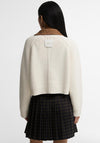 Barbour Alverstone Knitted Cord Collar Cardigan, Cream