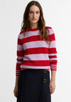 Barbour Woodhouse Striped Cashmere Blend Jumper, Red & Lilac