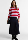 Barbour Woodhouse Striped Cashmere Blend Jumper, Red & Lilac