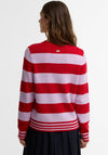 Barbour Woodhouse Striped Cashmere Blend Jumper, Red & Lilac