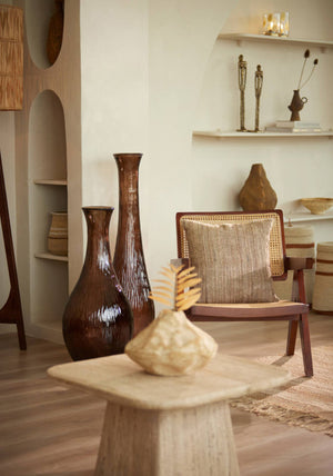 Light & Living Jutha Tall Glass Vase, Brown