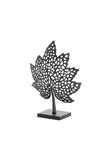 Light & Living Brass Chic Leaf Ornament, Matt Black