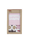 Levi’s Baby Bodysuit Hat and Socks Set, Pink