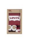 Levi’s Baby Bodysuit Hat and Socks Set, Red