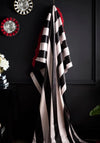Laurence Llewelyn Bowen Festivo Stripe Throw, Cream & Black