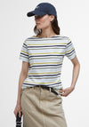 Barbour Bradley Striped T-Shirt, White and Green