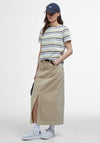 Barbour Bradley Striped T-Shirt, White and Green