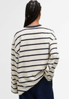 Barbour Maeve Embroidered Striped Top, Beige