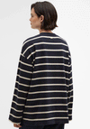 Barbour Maeve Embroidered Striped Top, Navy
