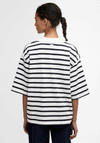 Barbour Womens Inez Stripe Collar Top, Cream and Navy