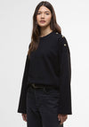 Barbour International Juliana Button Shoulder Sweatshirt, Black
