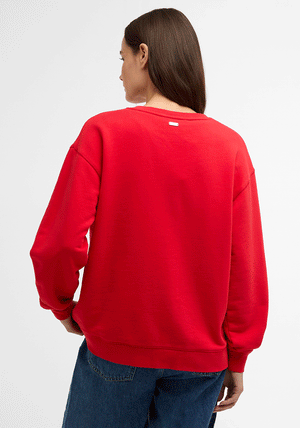 Barbour Womens Hartland Embroidered Sweatshirt, Red