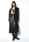 Lola Casademunt Pleated Faux Leather Skirt, Black
