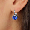 Dyrberg/Kern Louise Earrings, Sapphire Blue & Silver