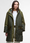 Barbour Womens Elspeth Long Quilted Coat, Green