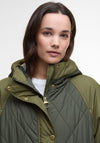 Barbour Womens Elspeth Long Quilted Coat, Green