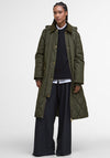 Barbour Womens Meridith Long Quilted Coat, Green
