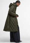 Barbour Womens Meridith Long Quilted Coat, Green