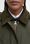 Barbour Womens Meridith Long Quilted Coat, Green