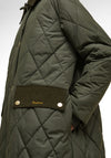 Barbour Womens Meridith Long Quilted Coat, Green