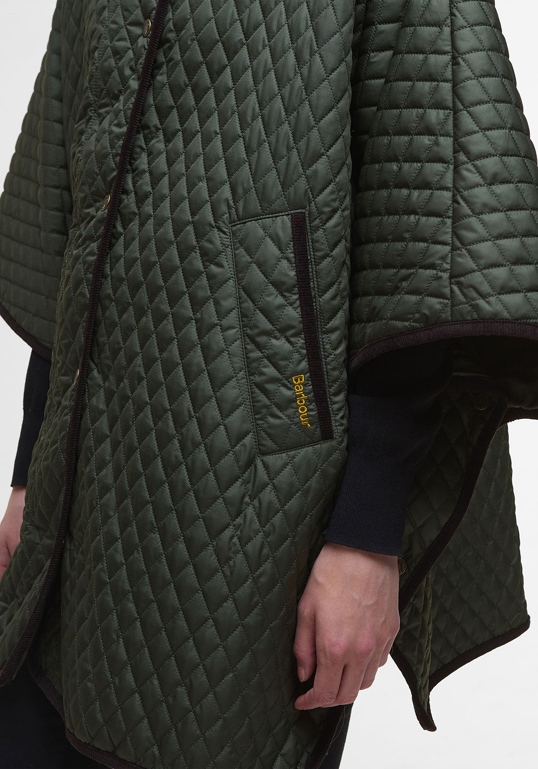 Barbour Womens Oakman Quilted Cape, Green