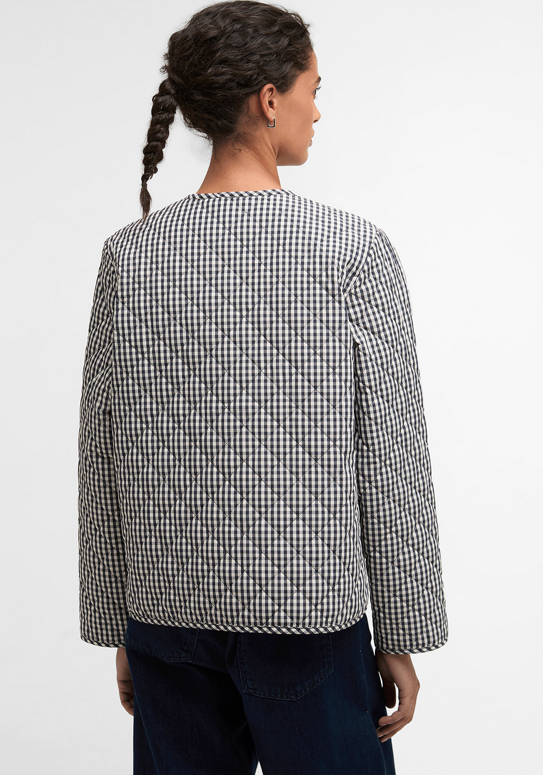 Barbour Womens Cashel Gingham Check Jacket, Navy