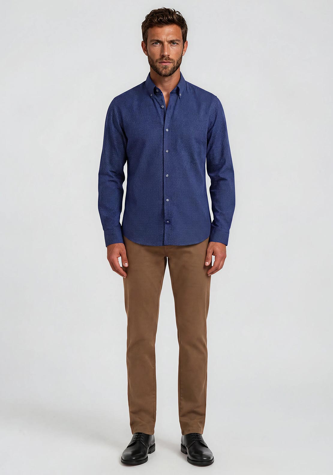 Andre Dargle Polka Dot Shirt, Navy