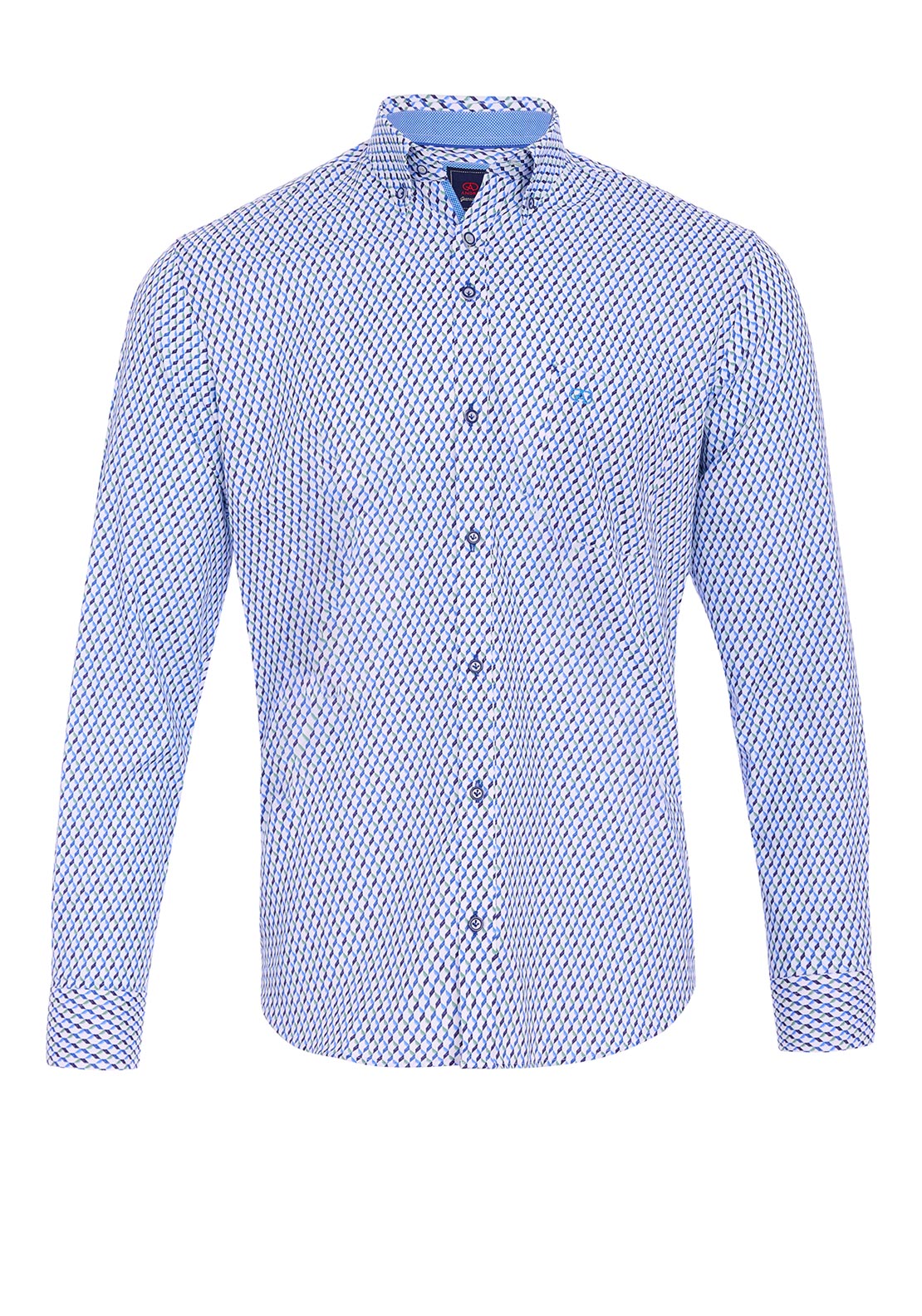 Andre Dodder Geo Pattern Shirt, Green & Blue Multi