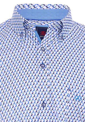 Andre Dodder Geo Pattern Shirt, Green & Blue Multi