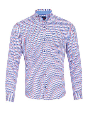 Andre Dodder Geo Pattern Shirt, Red & Blue Multi