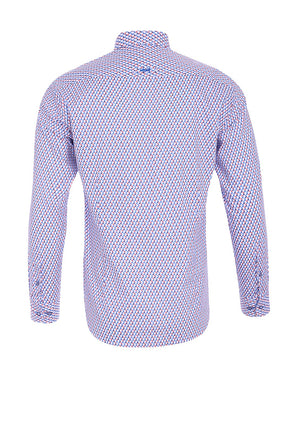 Andre Dodder Geo Pattern Shirt, Red & Blue Multi