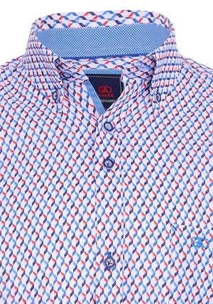 Andre Dodder Geo Pattern Shirt, Red & Blue Multi