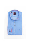 Andre Koln Gingham Long Sleeve Shirt, Blue