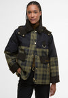 Barbour Womens Elaine Check Showerproof Jacket, Green