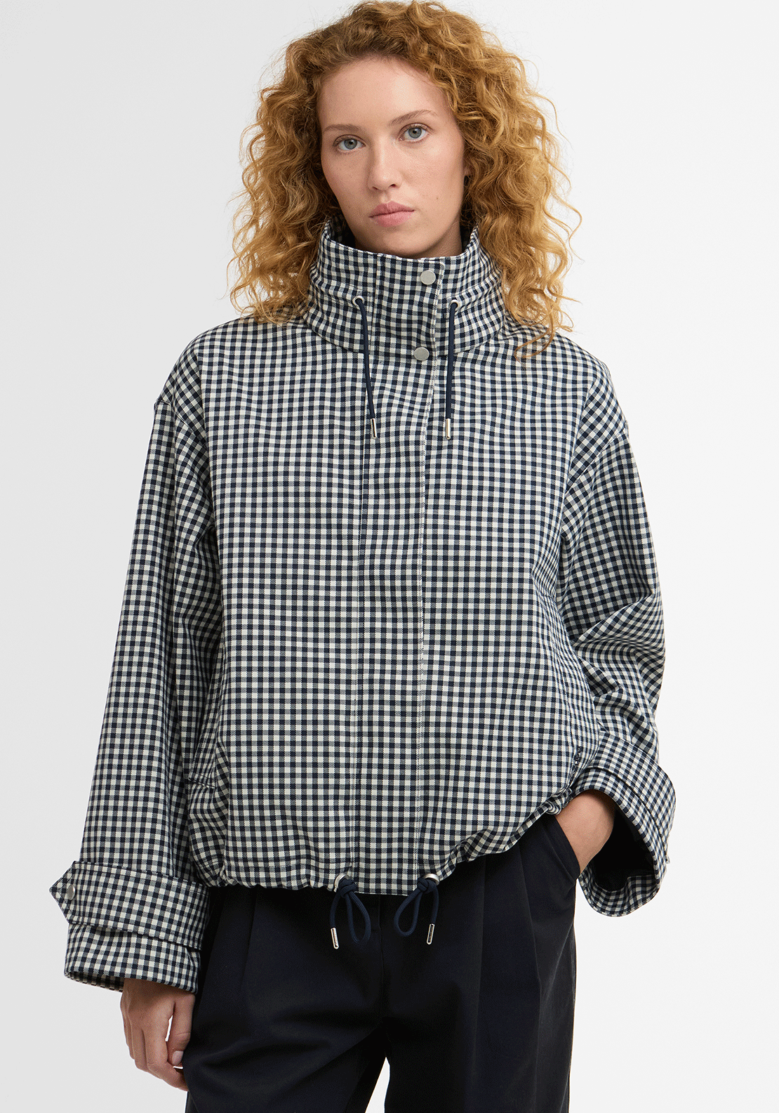 Barbour Womens Bronwyn Gingham Check Jacket, Navy