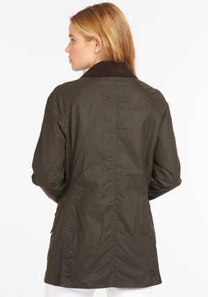 Barbour Womens Beadnell Classic Waxed Jacket, Green